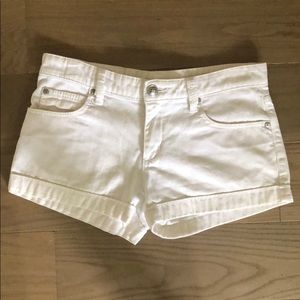 BCBG Maxazria white denim shorts